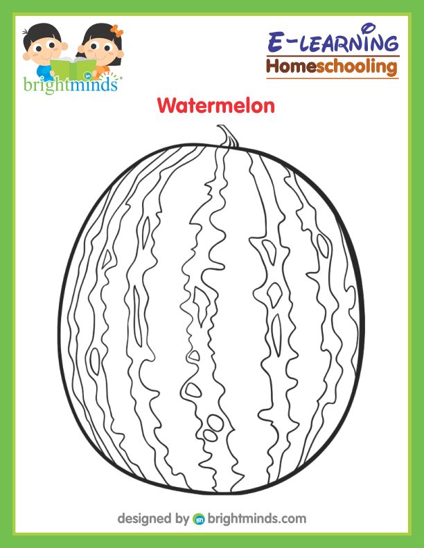 Watermelon Coloring Sheet