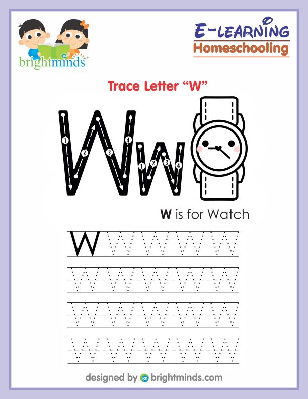 Trace Letter W
