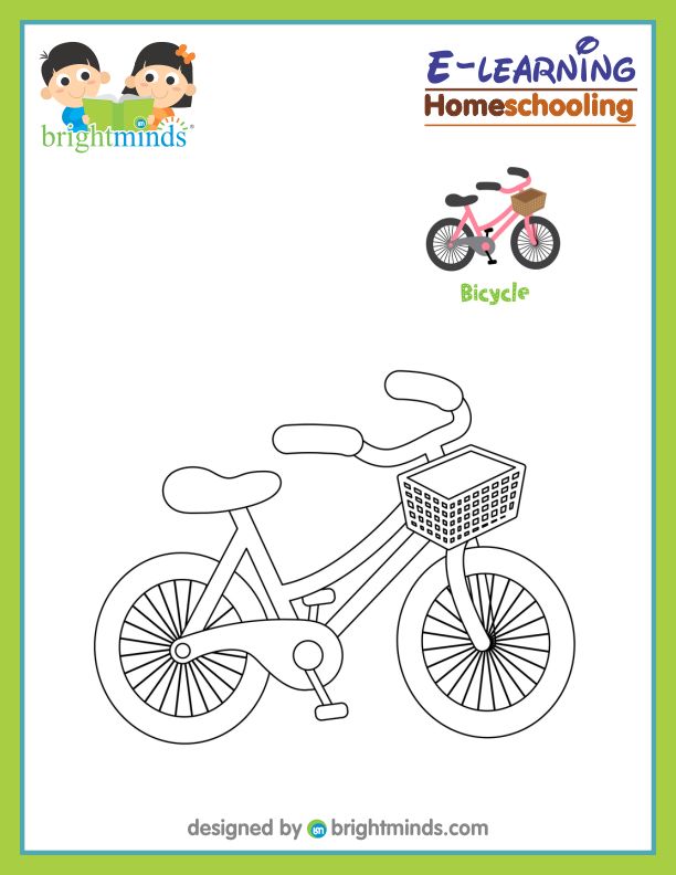 Bicycle Coloring Sheet