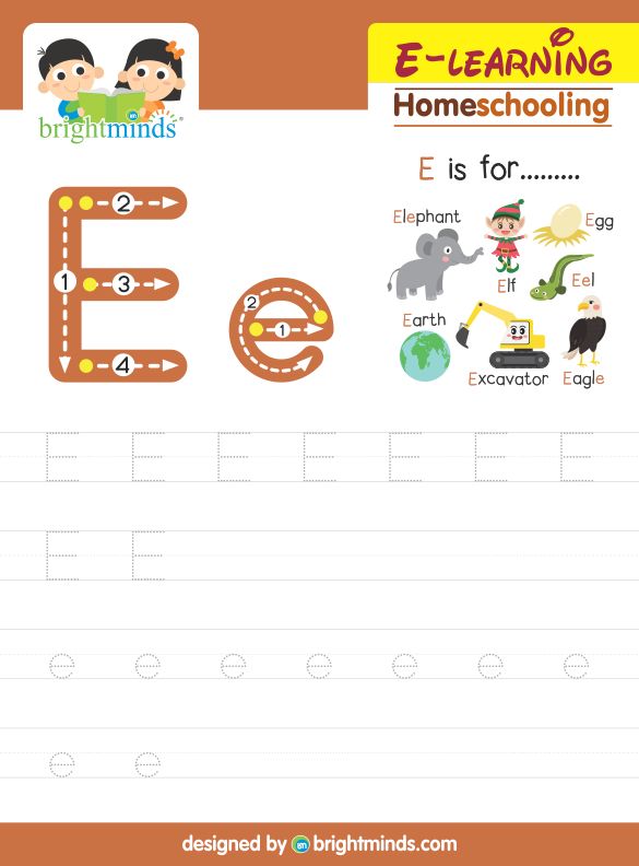 Tracing Alphabet E