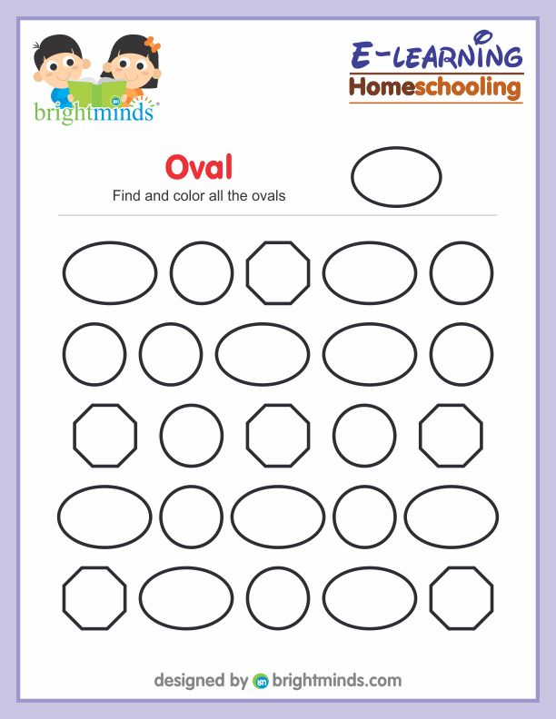Find and color all the ovals