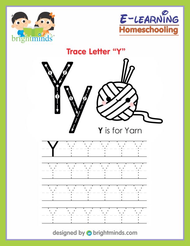 Trace Letter Y
