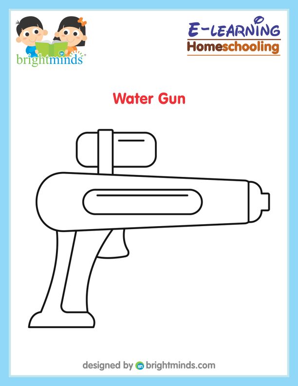 Water Gun Coloring Sheet