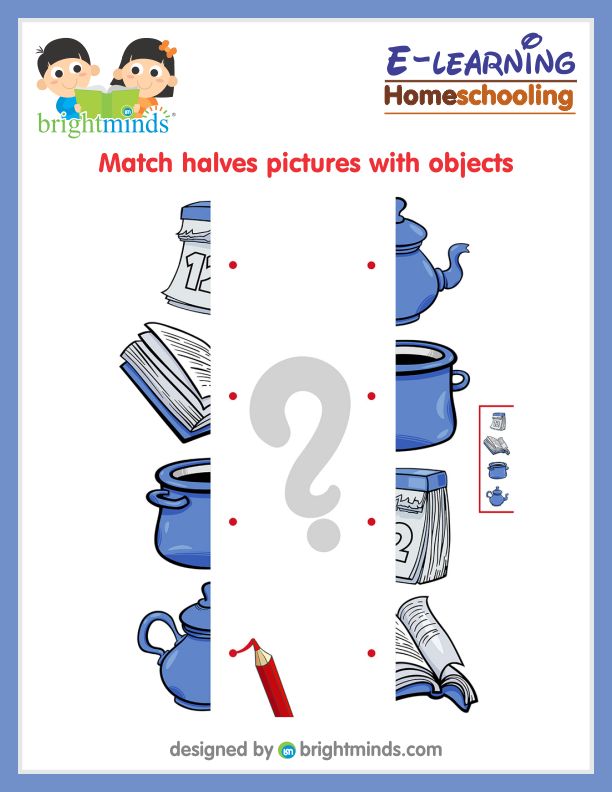 Match halves pictures with objects