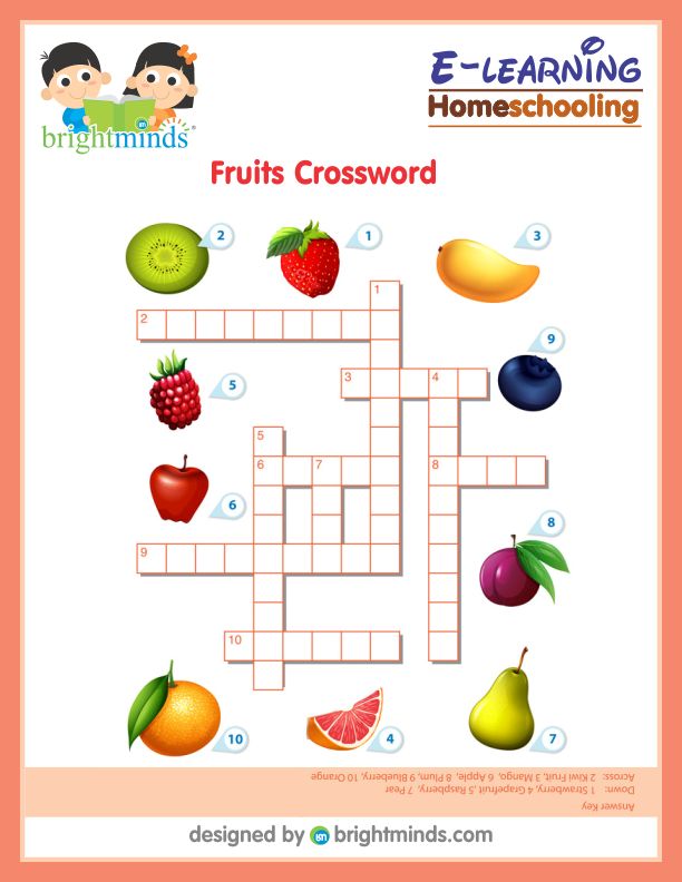 Fruits Crossword