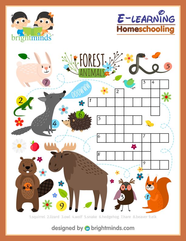 Forest Animal Crossword