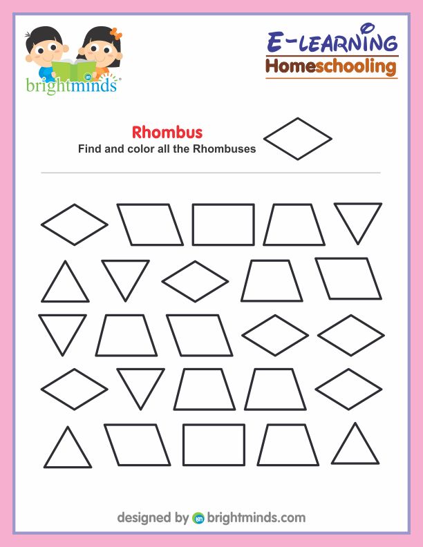 Find and color all the Rhombuses