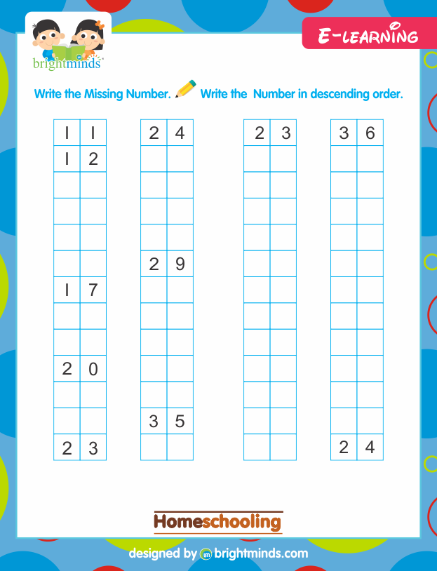 Write the missing number