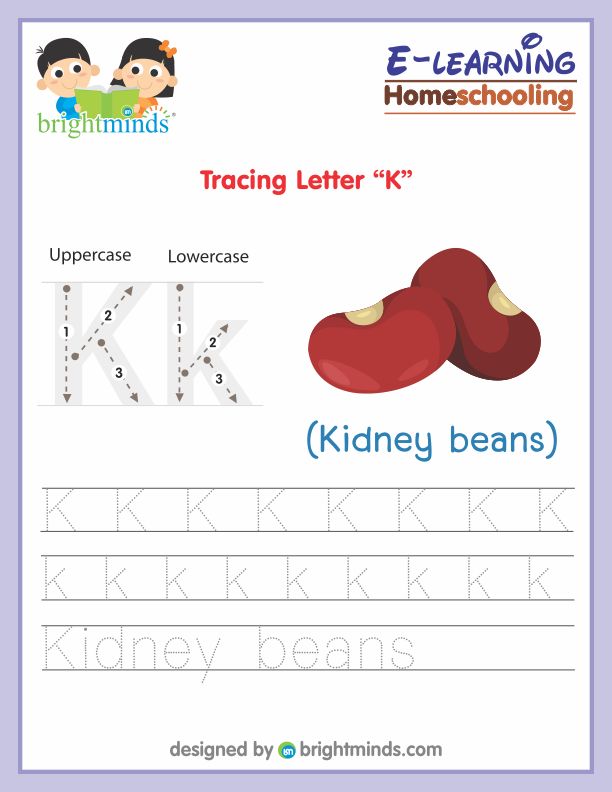 Tracing Alphabet K