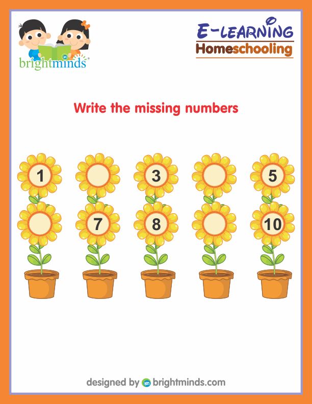 Write the missing numbers