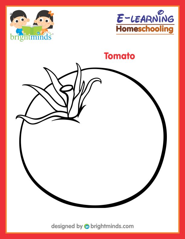 Tomato Coloring Sheet