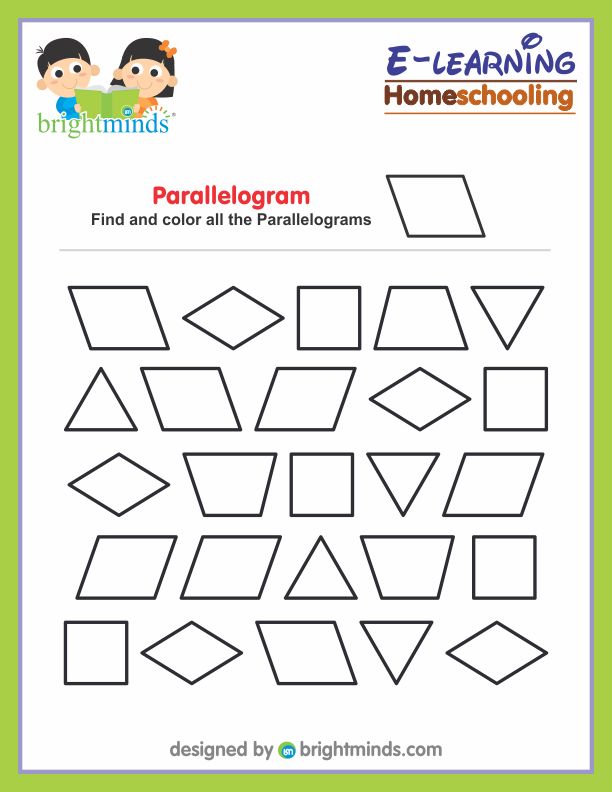 Find and color all the Parallelograms