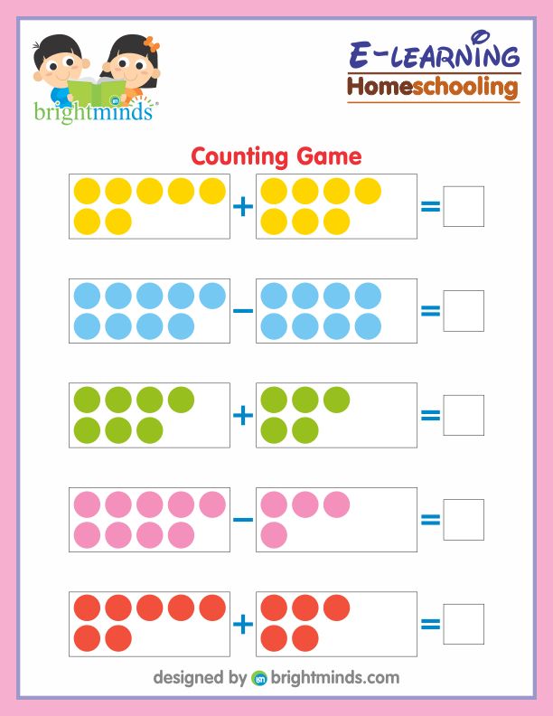 math counting games kindergarten
