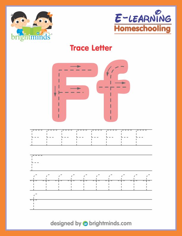 Trace Letter F