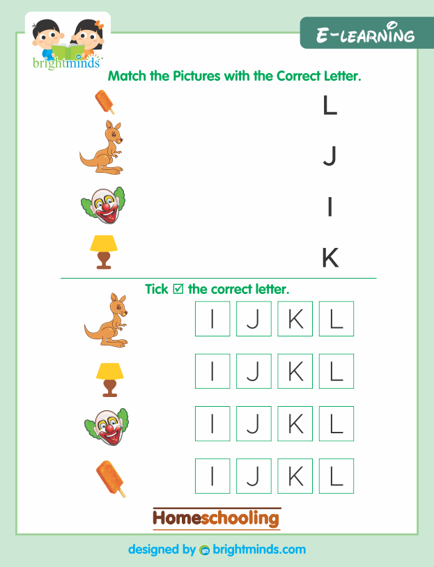 Match the pictures with the correct letter