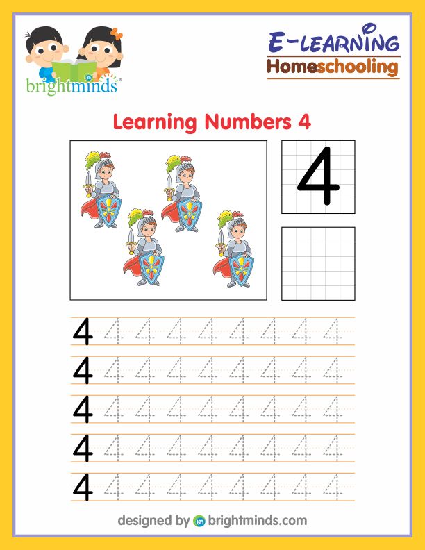 Learning Numbers Four
