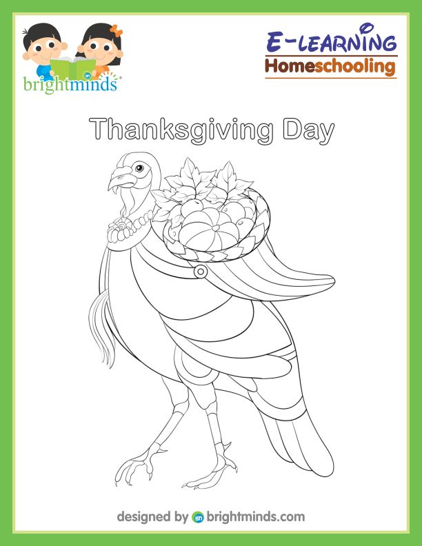 Thansgiving Day Coloring Sheet