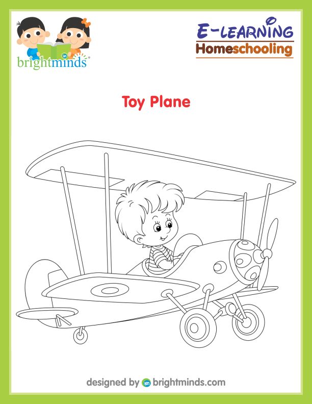 Toy Plane Coloring Sheet