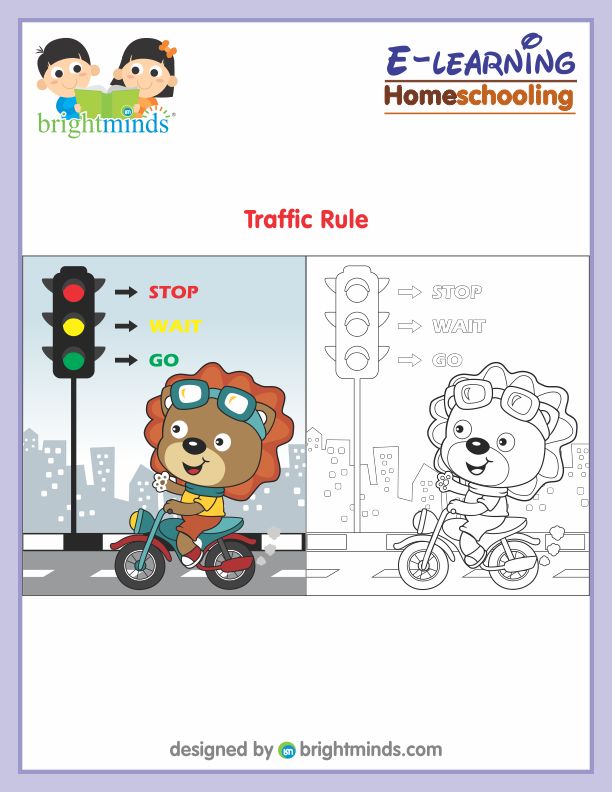 Trafic Rule Coloring Sheet