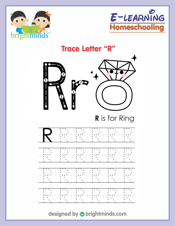 Trace Letter R