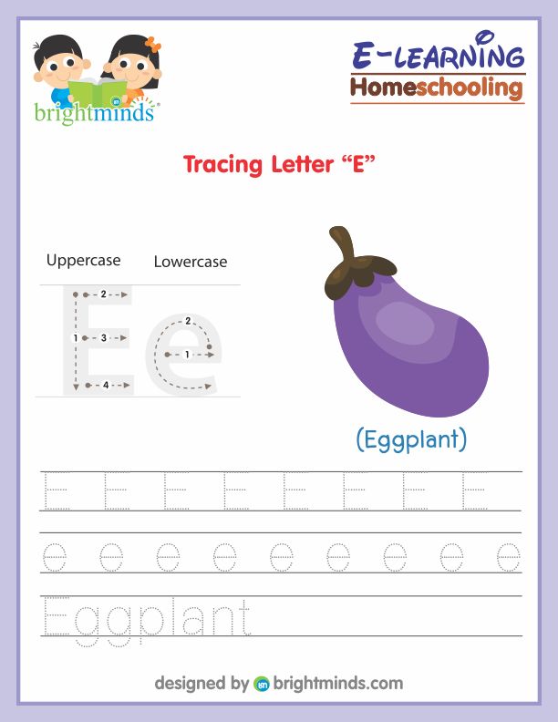 Tracing Alphabet E