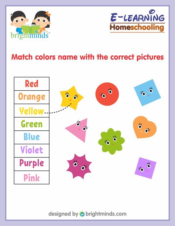 Match colors name with the correct pictures