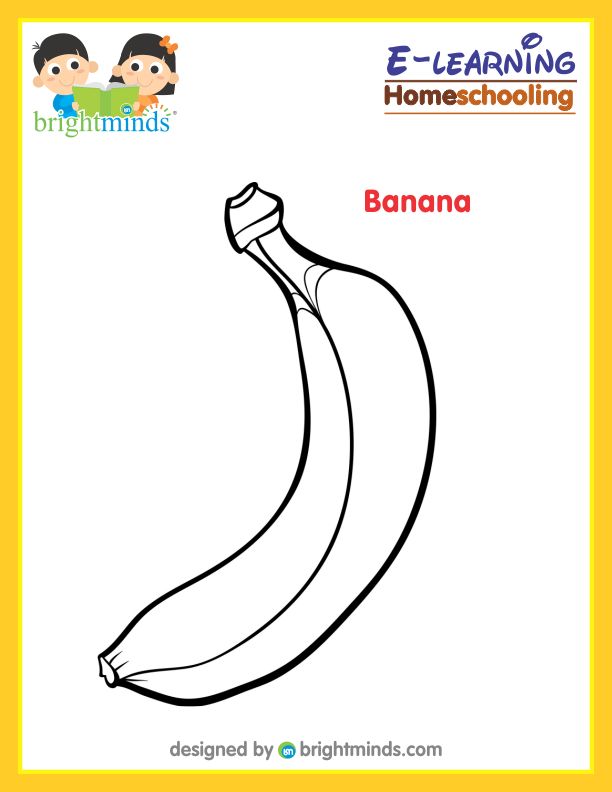 Banana Coloring Sheet