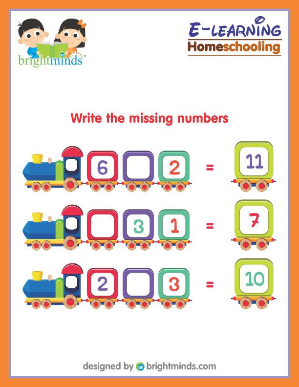 Write the missing numbers