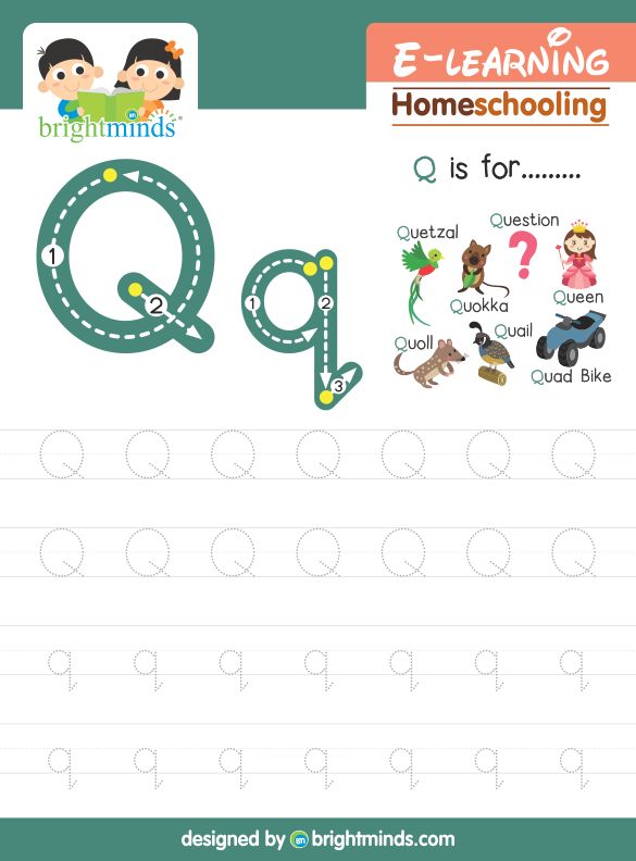 Tracing Alphabet Q