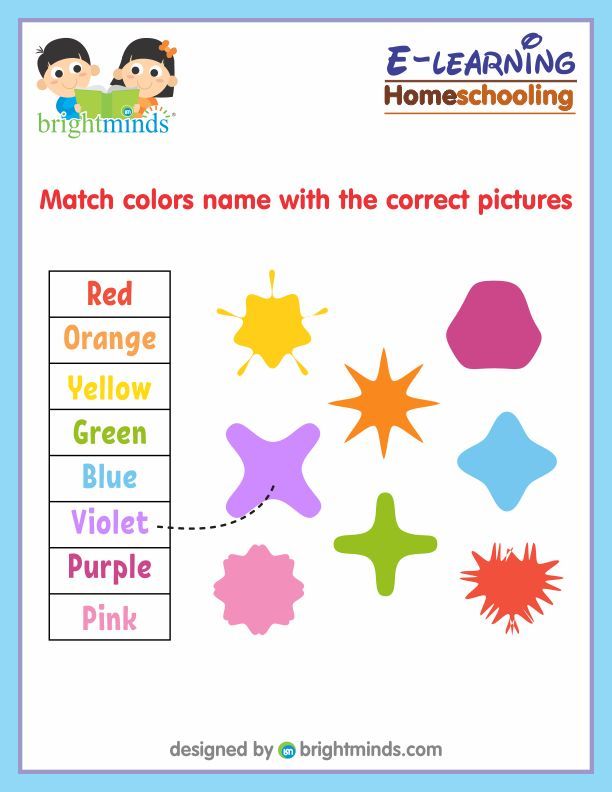 Match colors name with the correct pictures