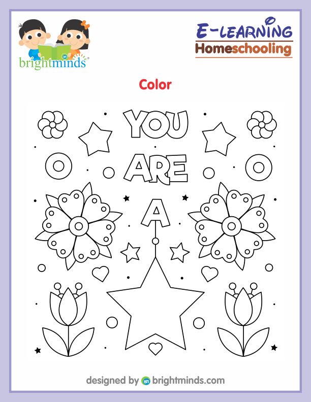 You are a star coloring sheet
