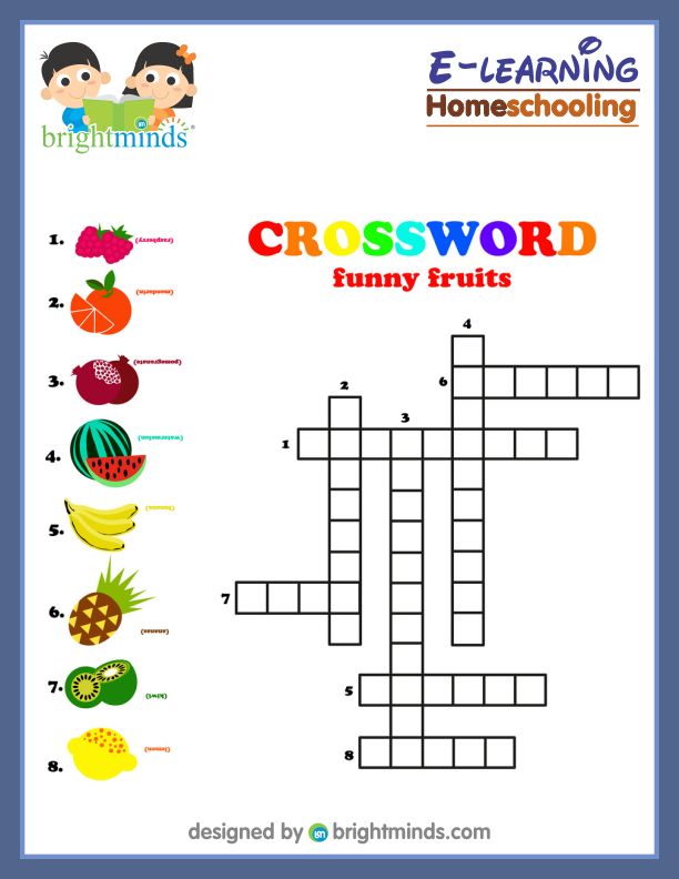 Fruits Crossword : Bright Minds eLearning Platform