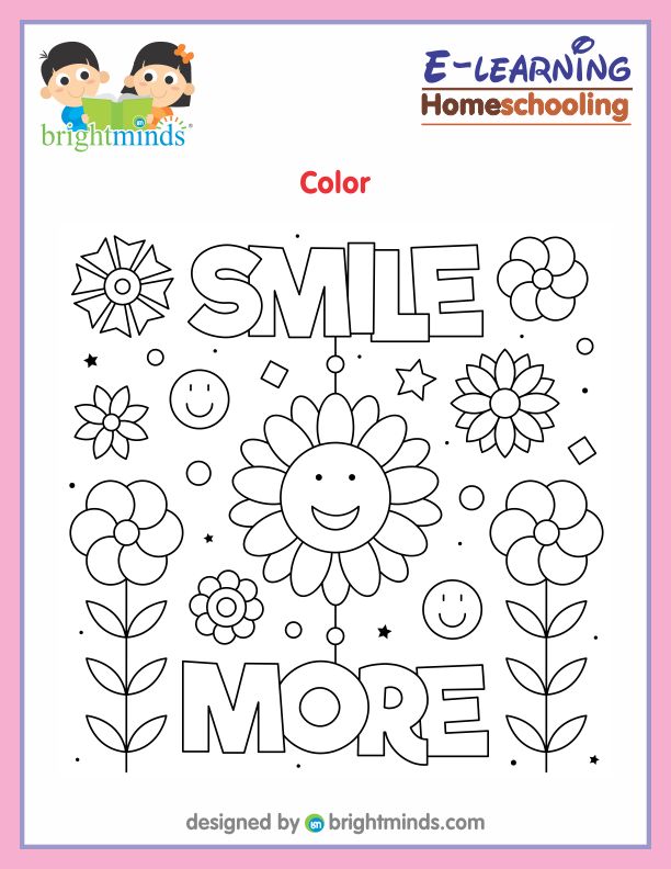 Smile More Coloring Sheet