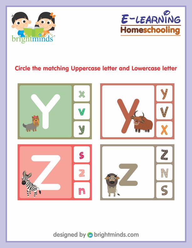 Circle the matching Uppercase letter and Lowercase letter