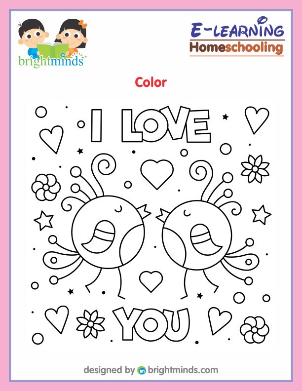 I Love You Coloring Sheet